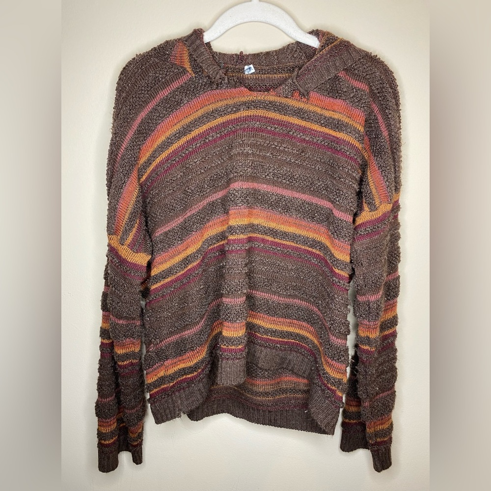 womens striped hooded sweater!